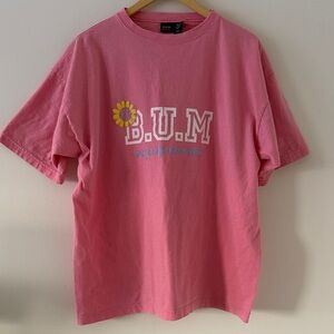 B.U.M Equipment Vintage 90’s Pink Smiley Sunflower 100% Cotton Tee Size Large